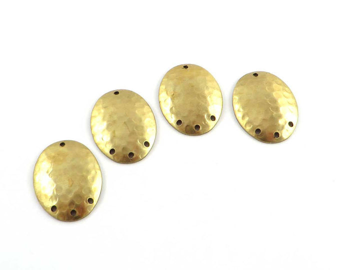 4x Connecteur chandelier ovale martelé bombé 4 trous (18mm x 22mm) PV-061
