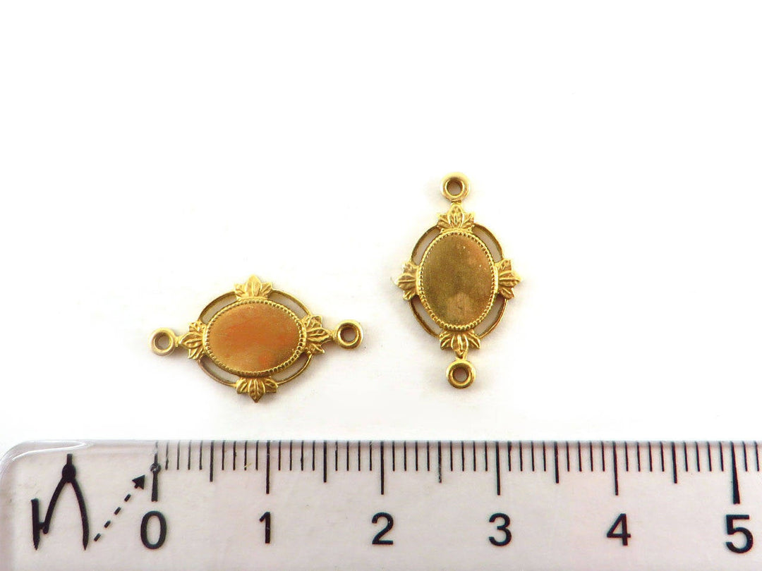 2x Support cabochon 6 x 8 mm Art Nouveau (12mm x 19mm) M-002