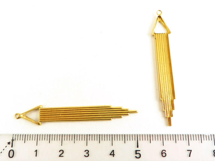 6x Breloque goutte Art Déco Vintage (52mm x 7mm) V-010