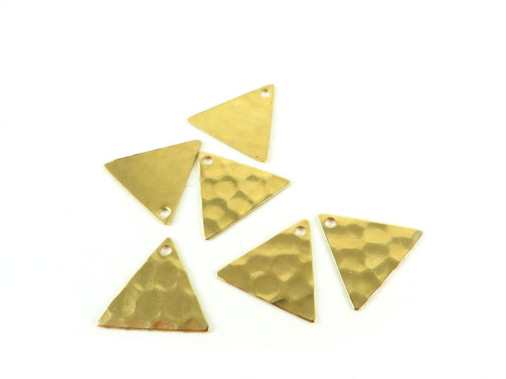 6x Breloque triangle martelé (13mm x 11mm) PP-122