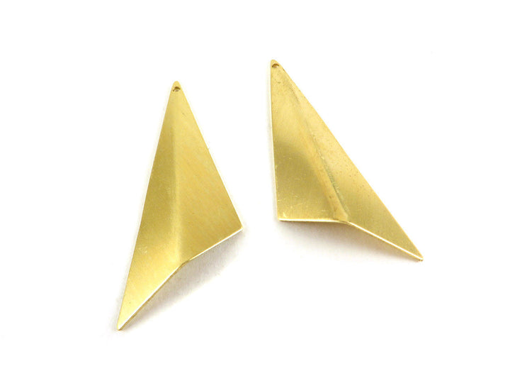 2x Pendentif triangle plié asymétrique (46mm x 22mm) PV-010