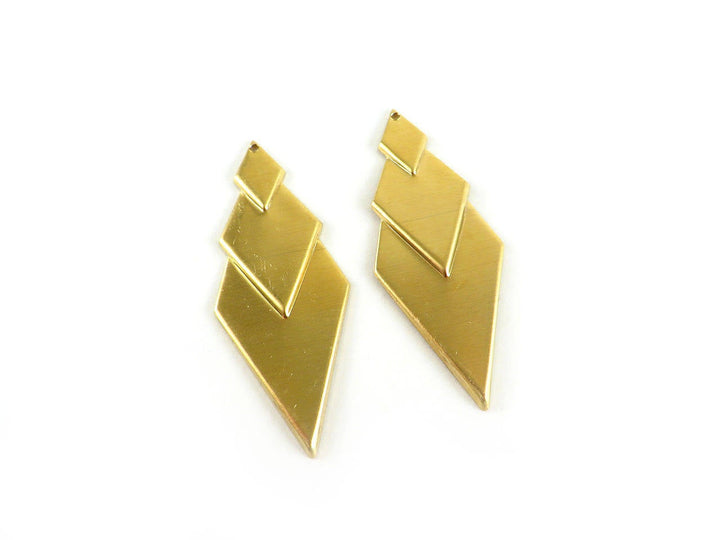 2x Pendentif losange Art Déco (51mm x 20mm) PV-062