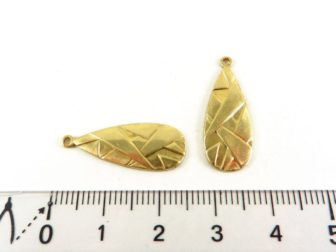 4x Breloque goutte géométrique (25mmx 9mm) PP-092