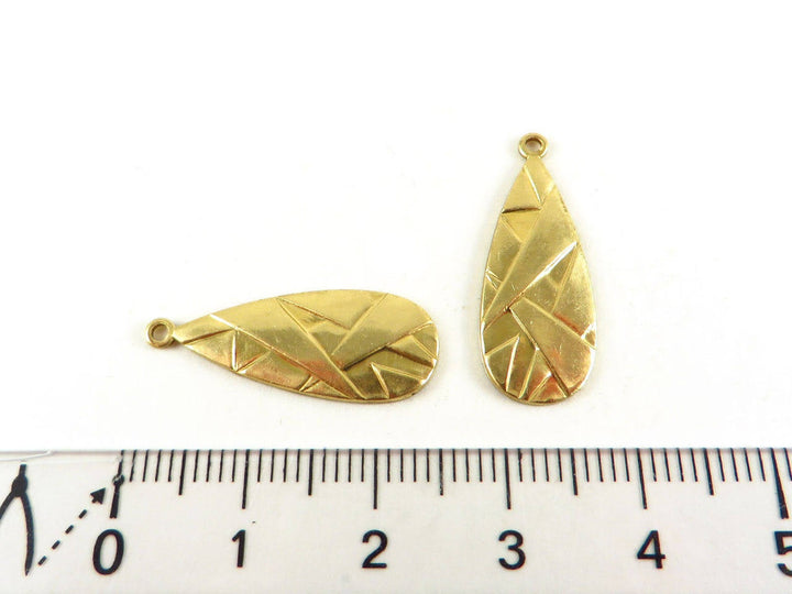 4x Breloque goutte géométrique (25mmx 9mm) PP-092