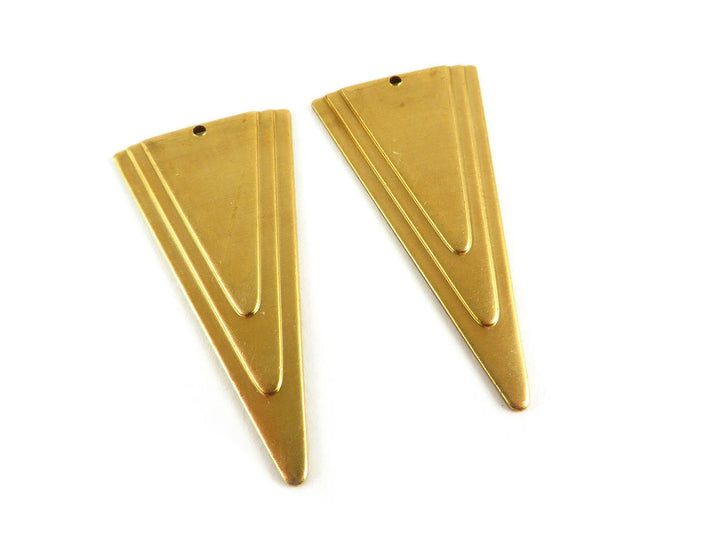 4x Pendentif triangle Art Déco (45mm x 23mm) PV-083