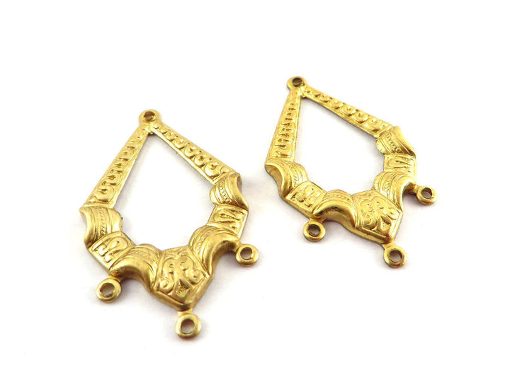 2x Connecteur chandelier goutte Victorien 4 œillets (20mm x 33mm) V-089