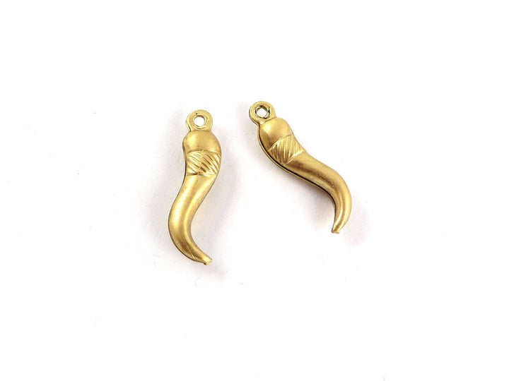 6x Breloque piment griffe dent corne chili (5mm x 18mm) CH-071