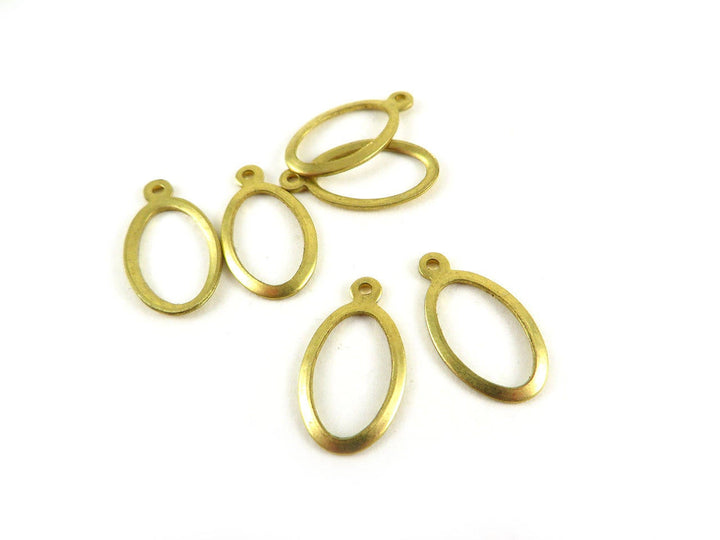 6x Breloque ovale ajourée 1 œillet (16mm x 8mm) PP-247