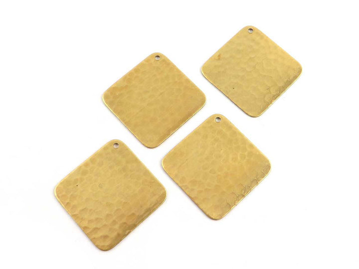 4x Breloque carré martelé (21mm) PP-240
