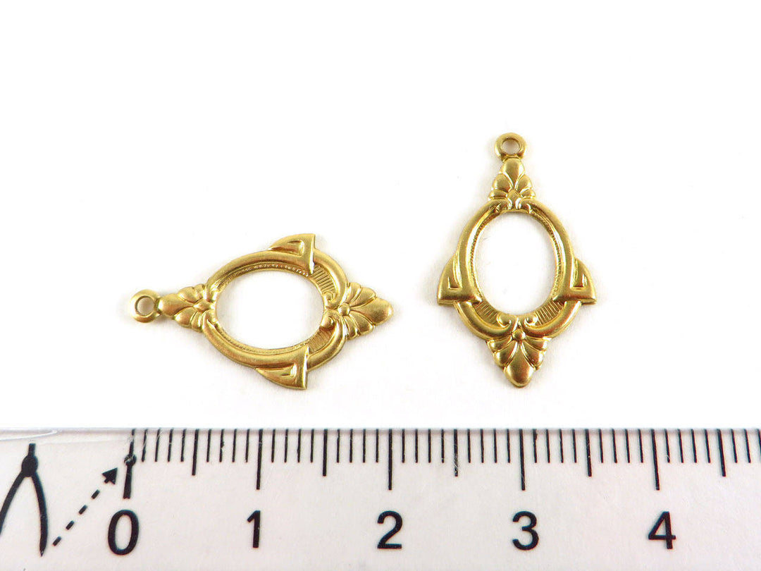4x Connecteur goutte ajourée Art Déco (20mm x 12mm) V-068