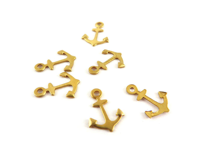 8x Breloque ancre marine (12mm x 9mm) CH-030