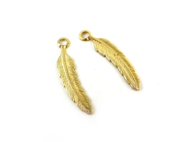 6x Breloque plume (27mm x 6mm) CH-009