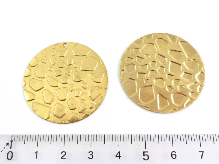 2x Pendentif disque texture peau animal sauvage (35mm) PP-233