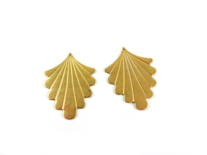 2x Pendentif goutte feuille Art Deco (31mm x 23mm) PP-089