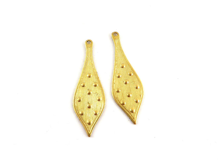 4x Breloque goutte pointue texture (32mm x 10mm) PP-160
