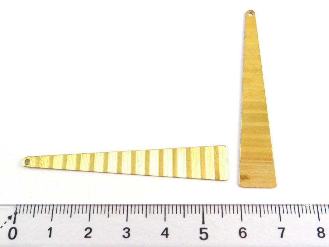 2x Pendentif triangle strié rayure (57mmx10mm) PP-171