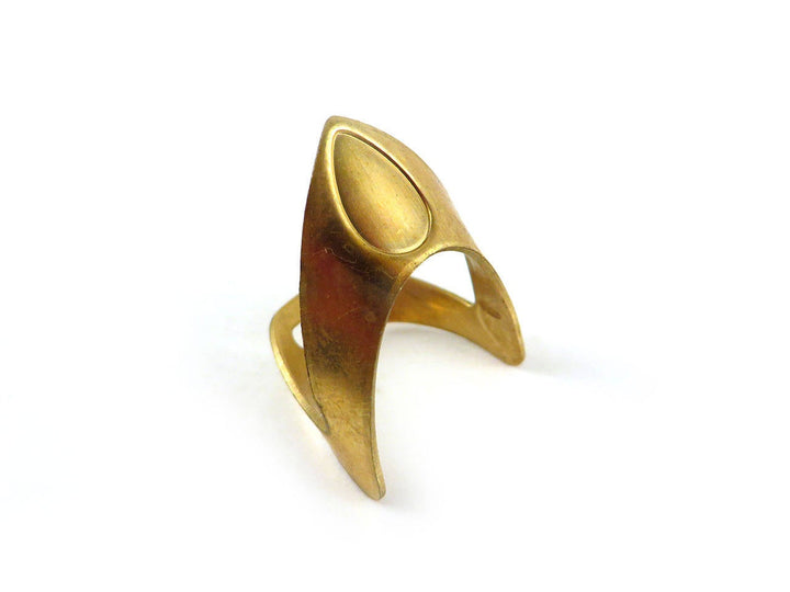 1x Support de bague réglable chevron cabochon goutte BG-005