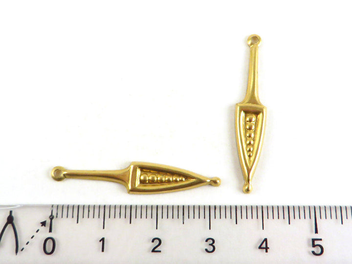 4x Breloque goutte vintage (33mm x 6mm) PV-090