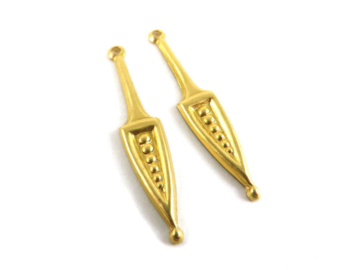 4x Breloque goutte vintage (33mm x 6mm) PV-090