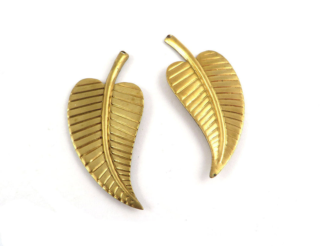 2x Breloque feuille arbre (44mm x 20mm) CH-068