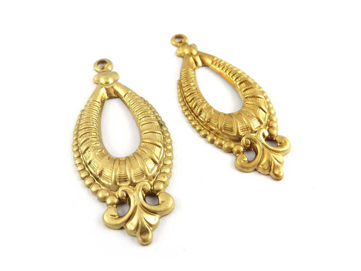 2x Breloque goutte Victorien (15mm x 31mm) V-108