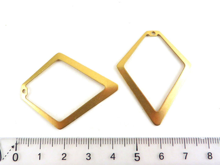2x Pendentif losange ajouré créole (43mm x 34mm) PP-224
