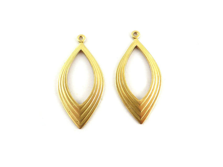 2x Pendentif navette Art Déco (38mm x 18mm) V-069