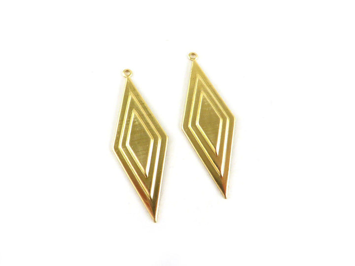 2x Breloque losange Art Déco (42mm x 15mm) PV-068