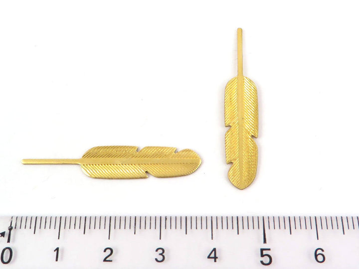 4x breloque plume oiseau (38mm x 7mm) CH-066
