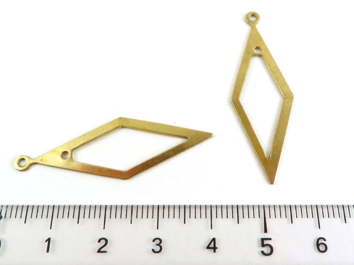 2x Pendentif losange évidé (40mm x 13mm) PP-232