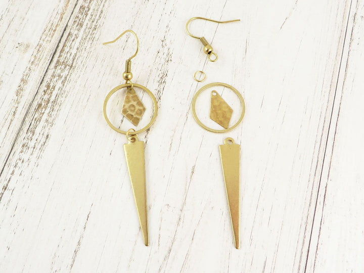 Kit diy boucles d'oreilles long triangle K-005