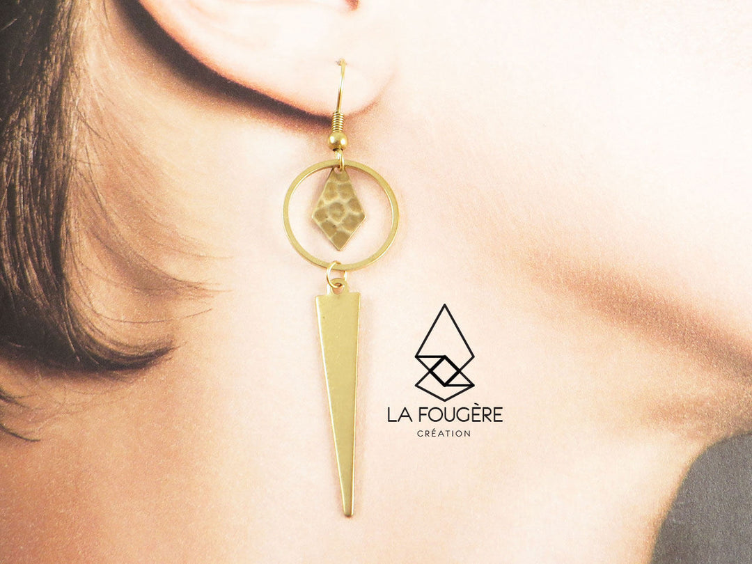 Kit diy boucles d'oreilles long triangle K-005