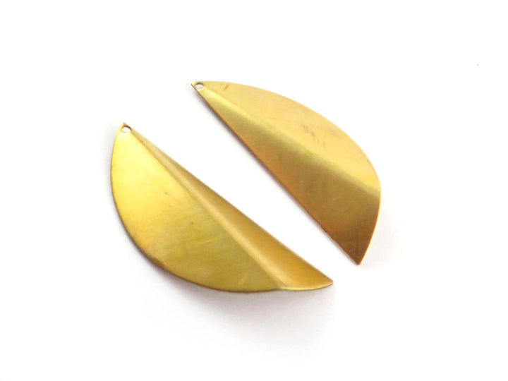 2x Breloque demi-lune pliée (42mm x 15mm) PV-114