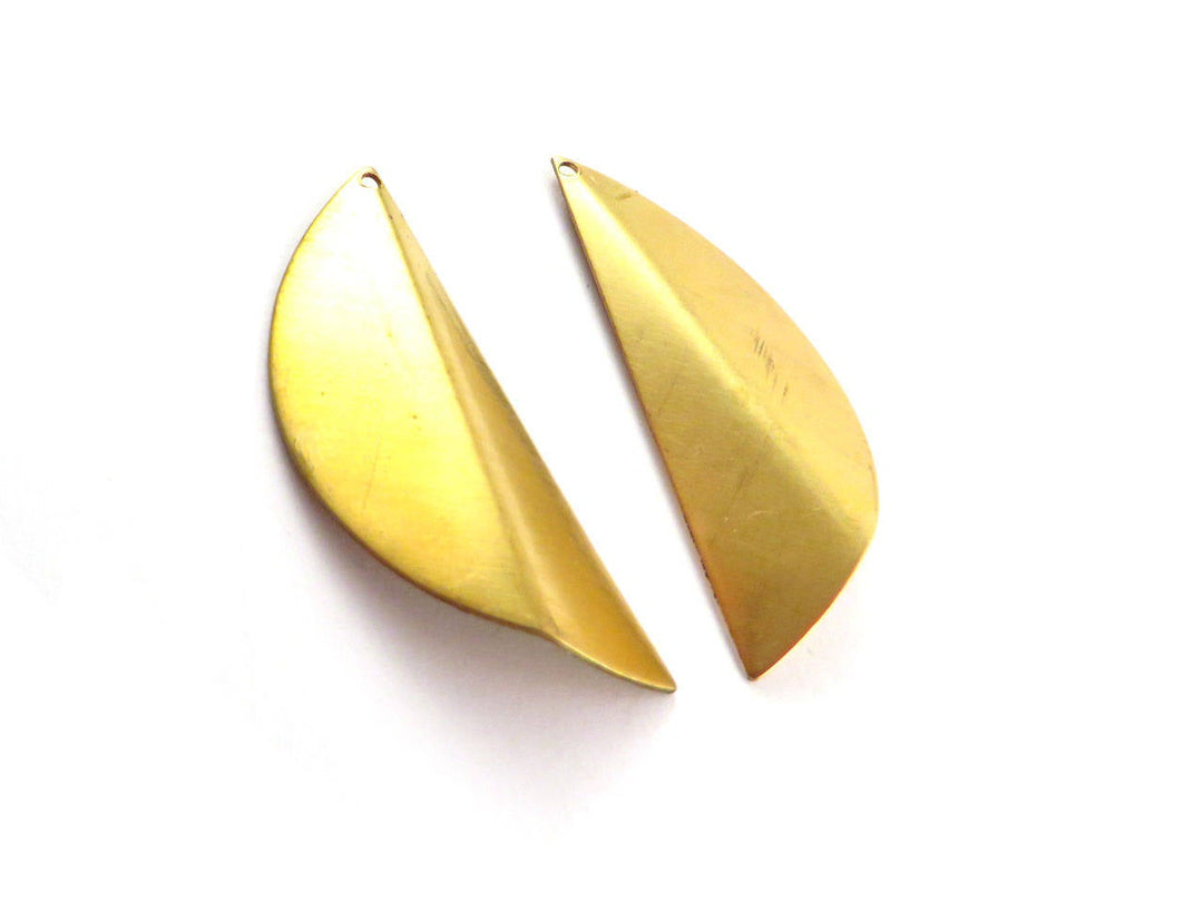 2x Breloque demi-lune pliée (42mm x 15mm) PV-114