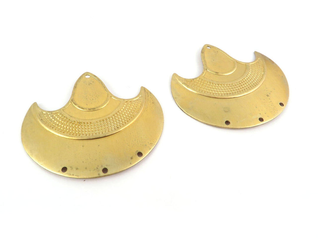 2x Connecteur croissant de lune 4 trous (35mm x 40mm) PV-118