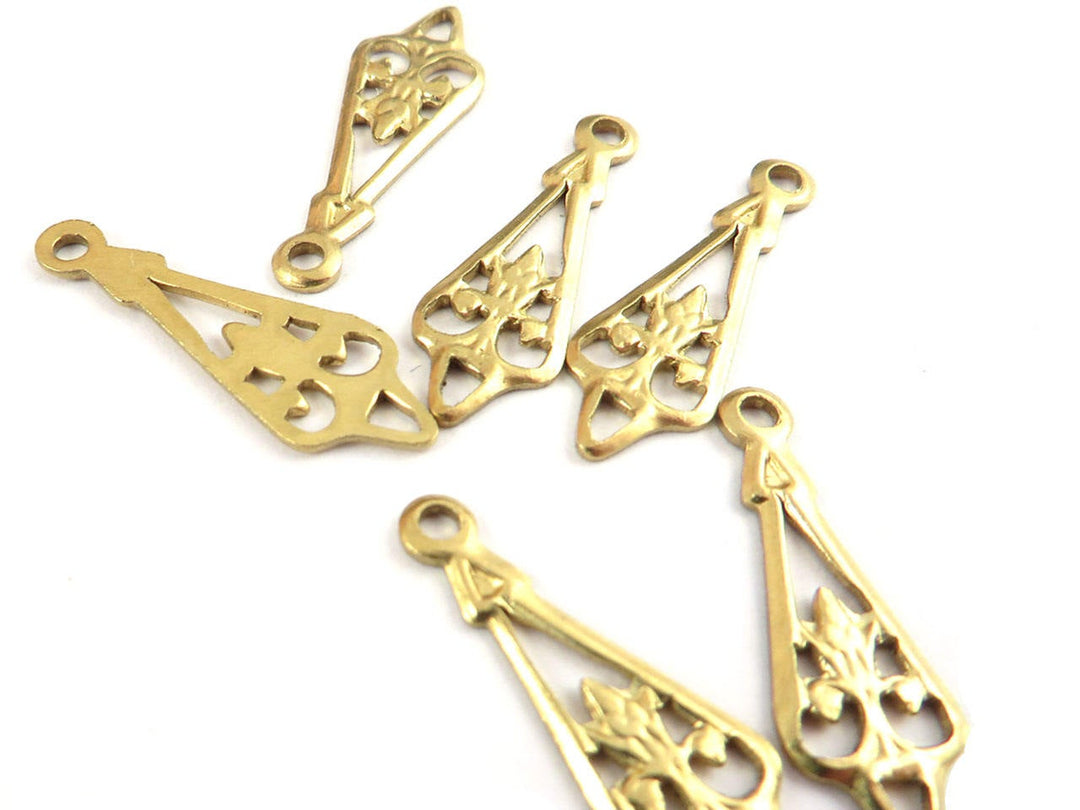 4x Connecteur goutte ajourée Vintage (21mm x 7mm) V-040