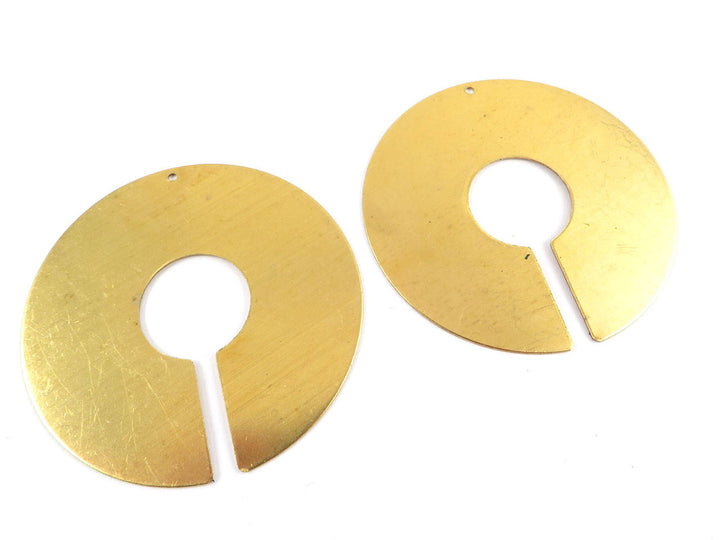 2x Pendentif disque fente (51mm) PP-209