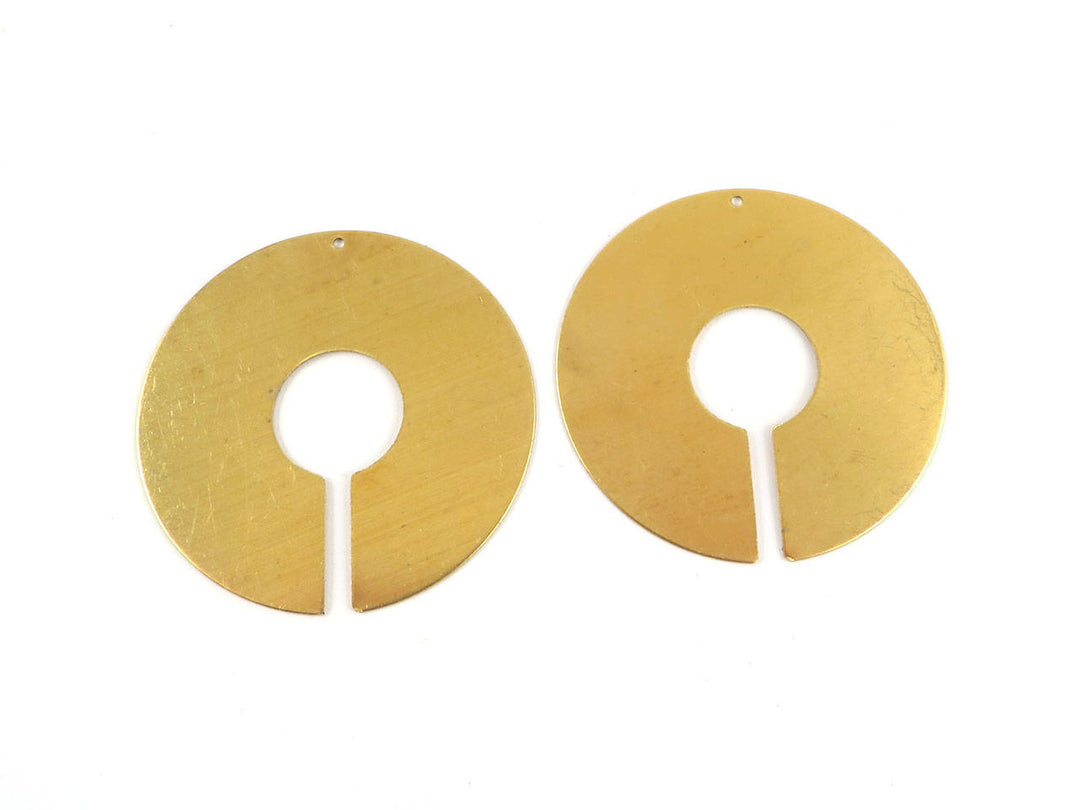 2x Pendentif disque fente (51mm) PP-209