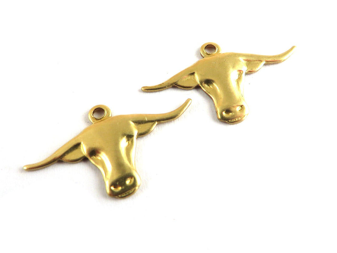6x Breloque tête de buffle (20mm x 11mm) CH-086