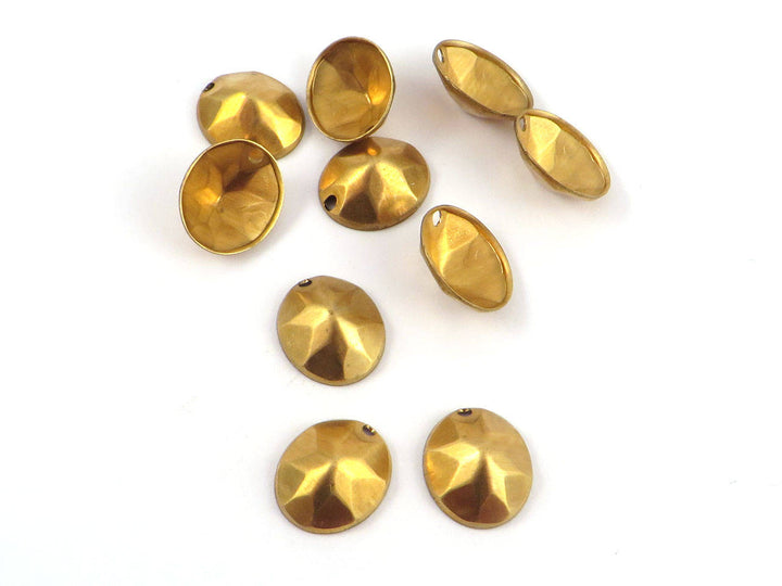 4x Breloque ovale facette (12mm x 10mm) PV-058