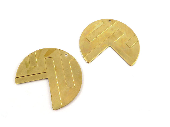 2x Breloque disque Pac-Man dessins géométriques (32mm) PP-182