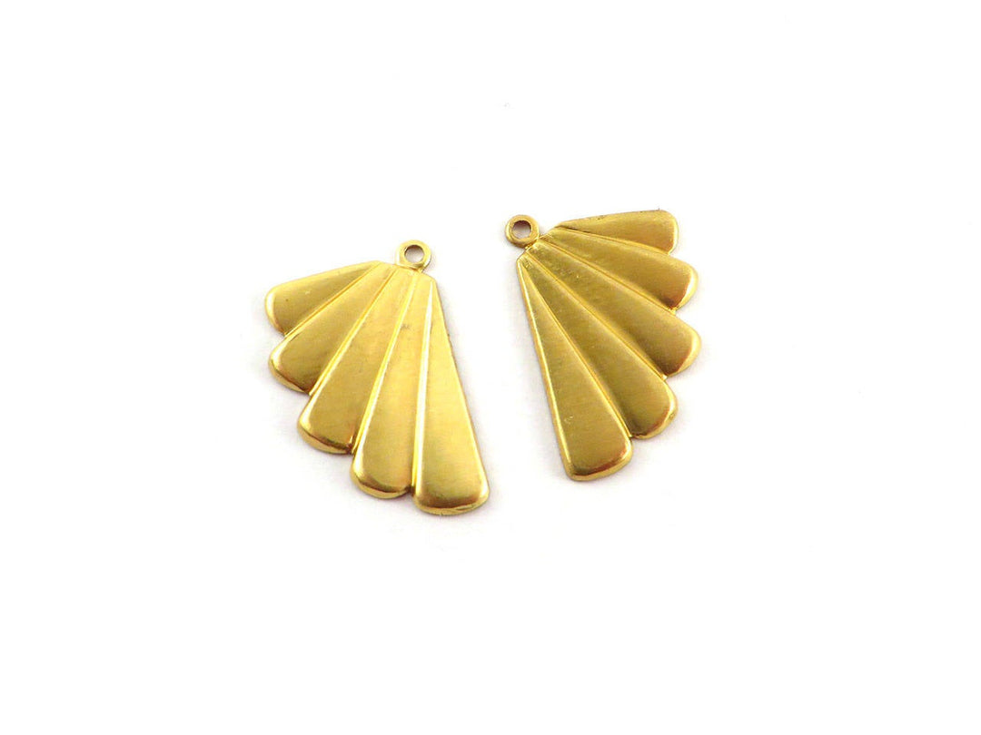 4x Breloque éventail aile Art Déco Vintage (21mm x 13mm) PV-103