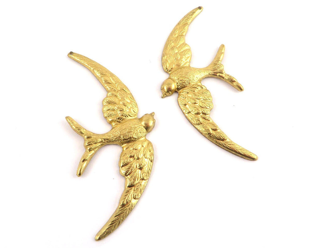 2x Breloque oiseau envol d'hirondelle (48mm x 22mm) CH-010