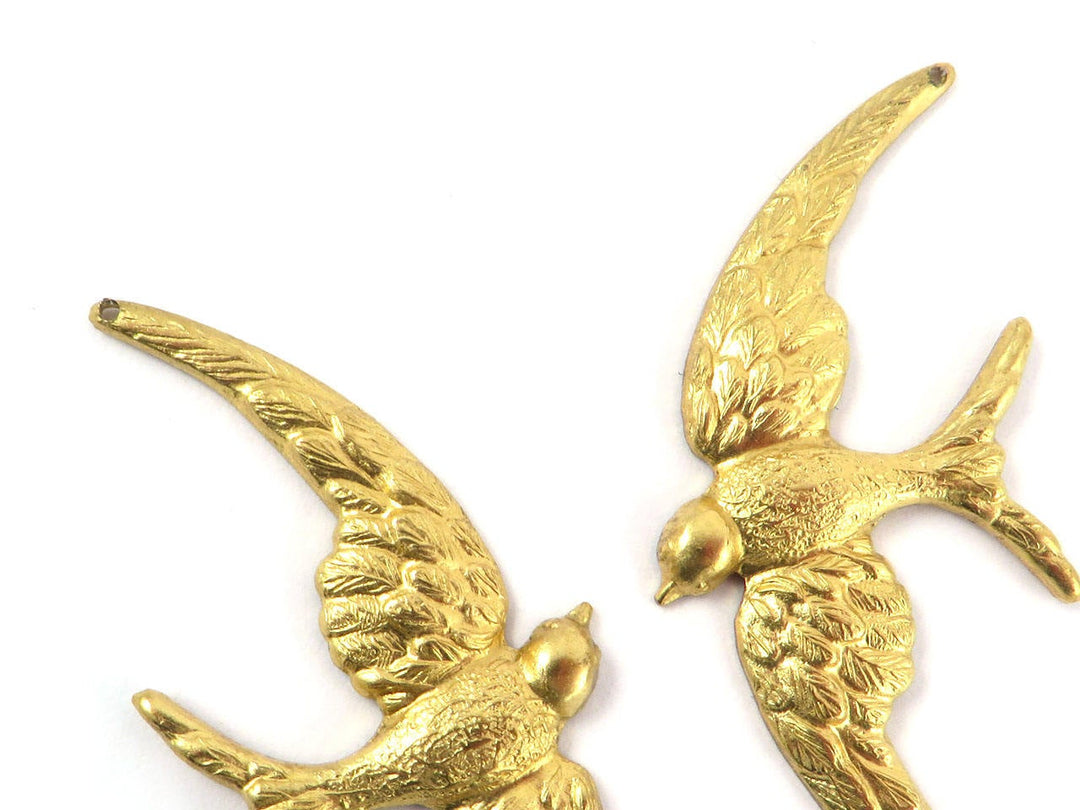 2x Breloque oiseau envol d'hirondelle (48mm x 22mm) CH-010