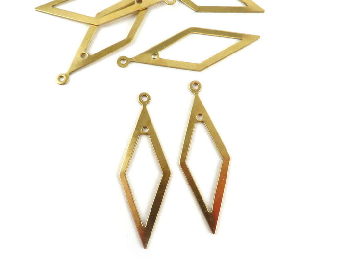 2x Pendentif losange évidé (40mm x 13mm) PP-232