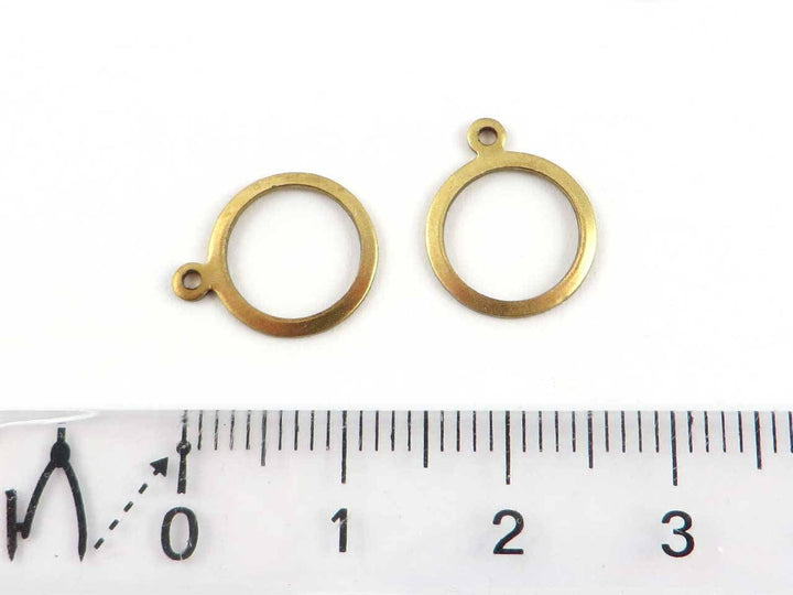 6x Breloque disque ajourée 1 œillet (11mm x 13mm) PP-246