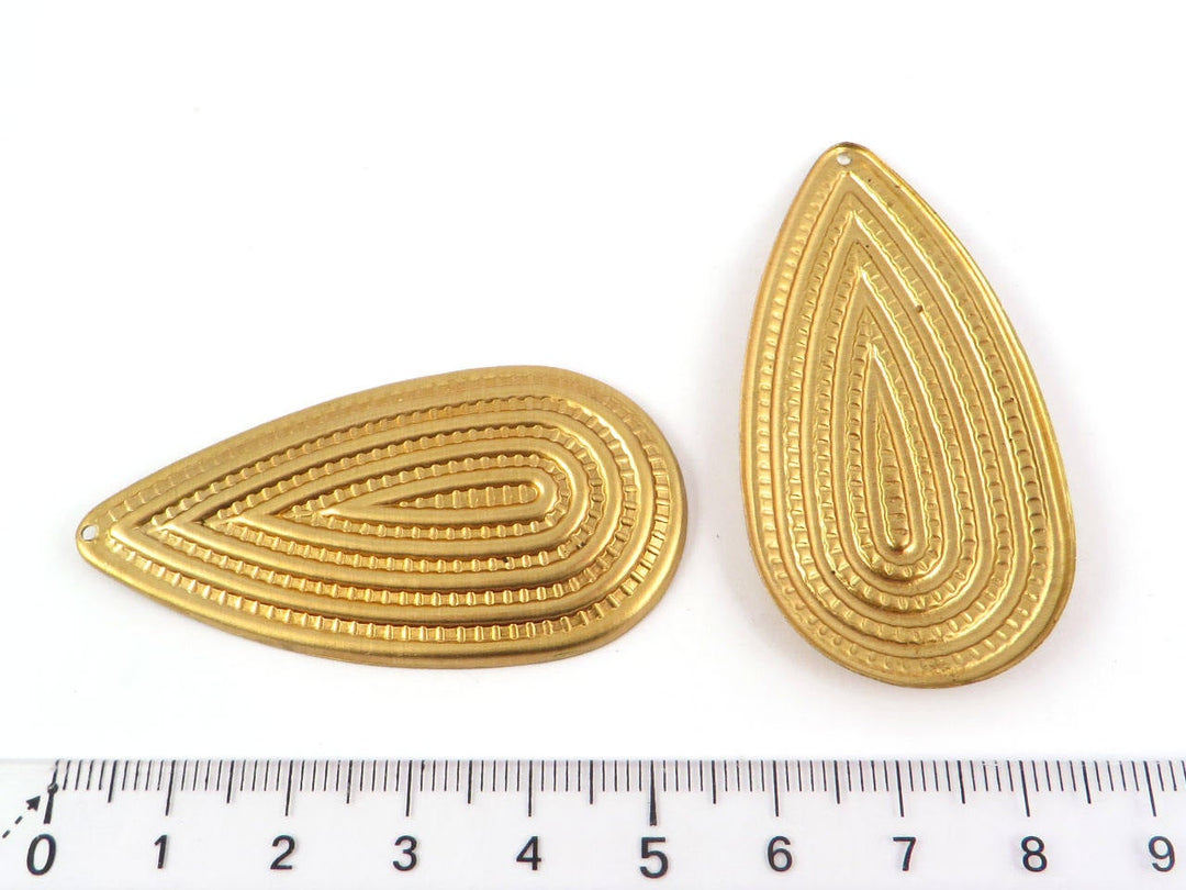 2x Pendentif goutte décor cactus (28mm x 54mm) PV-181