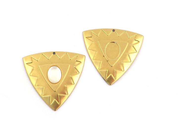 2x Pendentif triangle support cabochon 8 x 10 mm (38mm x 36mm) PV-184