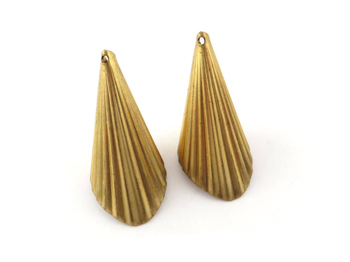 2x Cône pompon perle strié (18mm x 39mm) PV-197