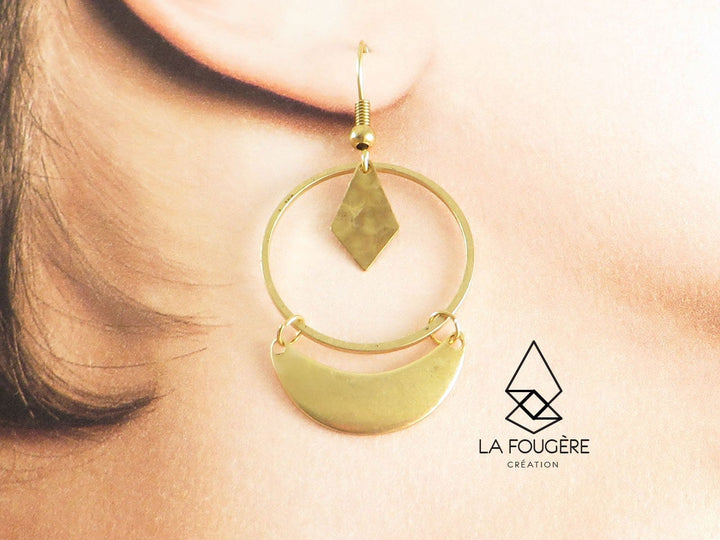 Kit diy boucles d'oreilles croissant de lune K-006
